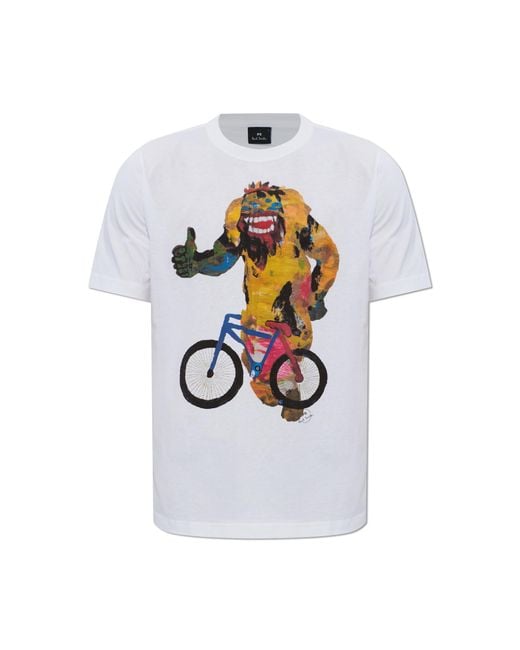 Paul Smith White T-Shirt With Colorful Print for men