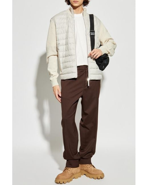 Moncler White Cardigan With Down Insert for men