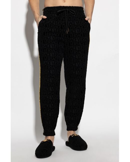 Versace Black Pants With Logo
