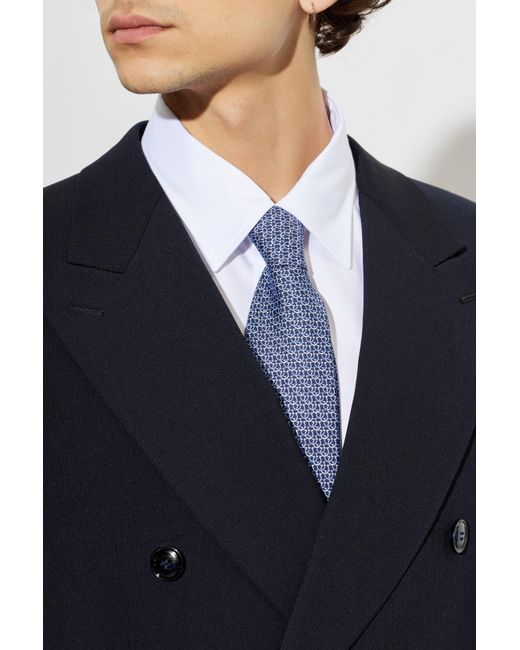 Ferragamo Blue Silk Tie for men