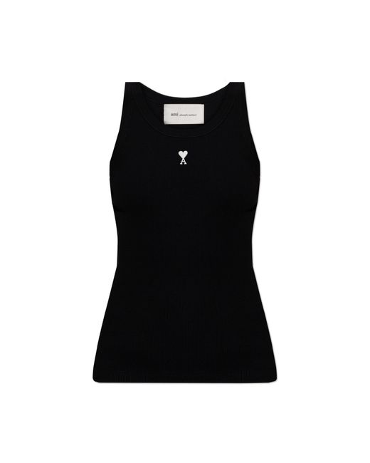 AMI Black Sleeveless Top