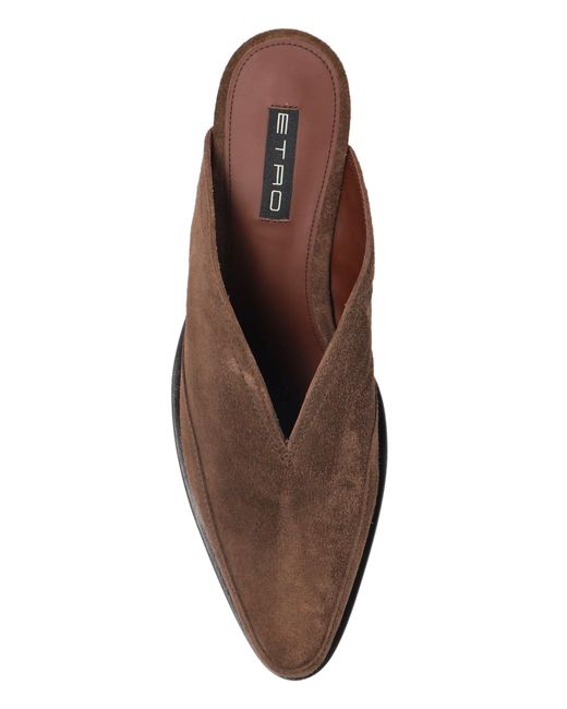 Etro Green Suede Heeled Mules