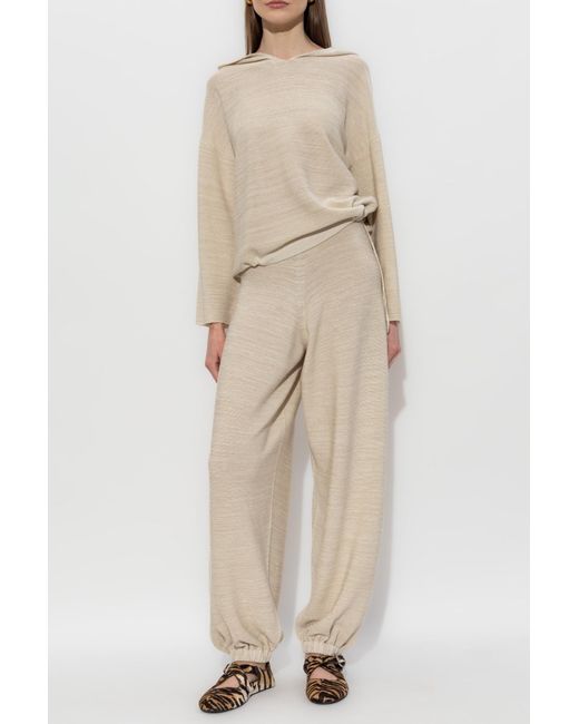 Fabiana Filippi White Trousers With Lurex Thread