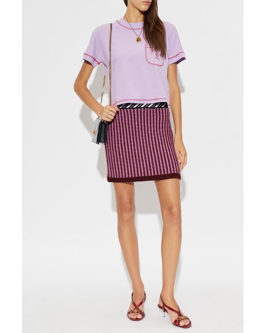 Versace Red Wool Skirt