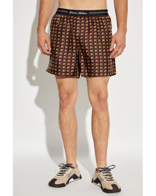 Dolce & Gabbana Brown Silk Shorts for men