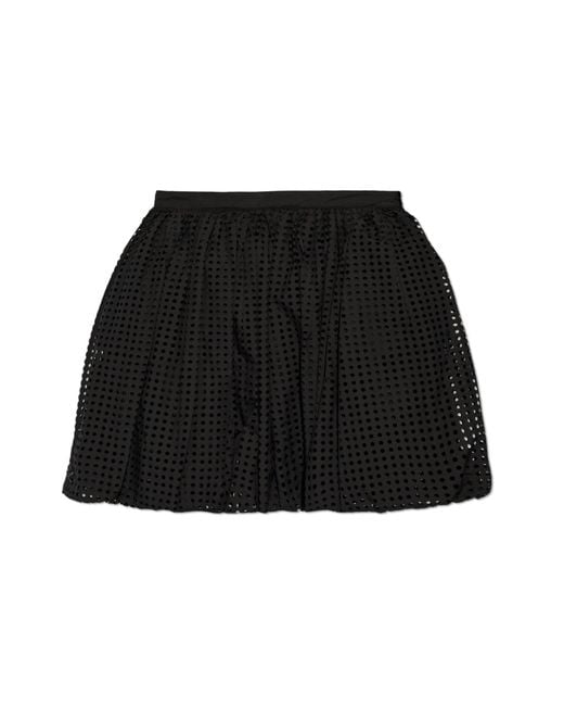 Alaïa Black Polka Dot Pattern Skirt