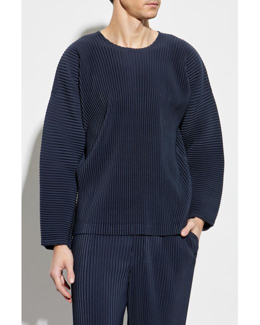 Homme Plissé Issey Miyake Blue Pleated Trousers for men