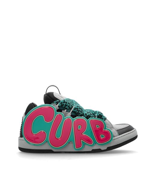 Lanvin Gray Curb Sports Shoes for men