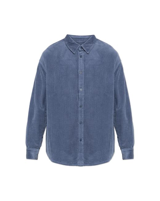 American Vintage Blue Corduroy Shirt for men
