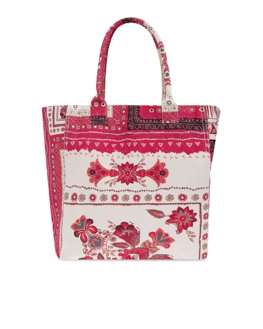 トートバッグ Small Yenky Ge Shopper Bag - Isabel Marant - Cotton - Red ISABEL MARANT Yenky Tote Bag | Red | FARFETCH