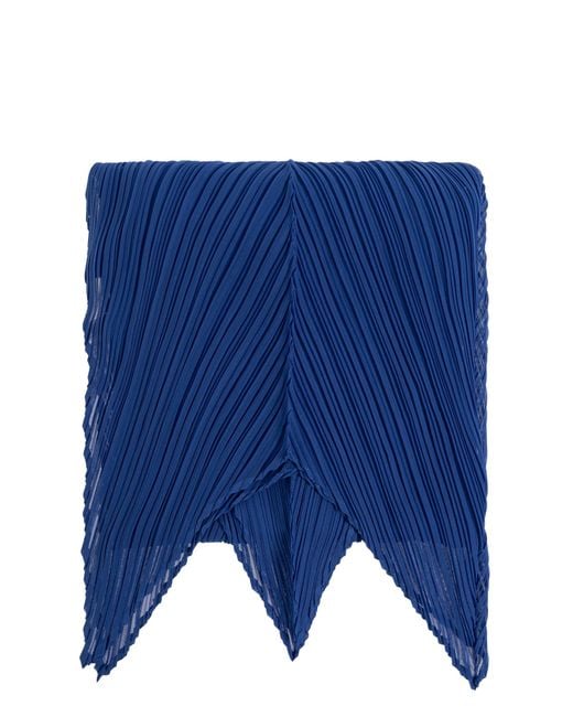 Pleats Please Issey Miyake Blue Pleated Scarf