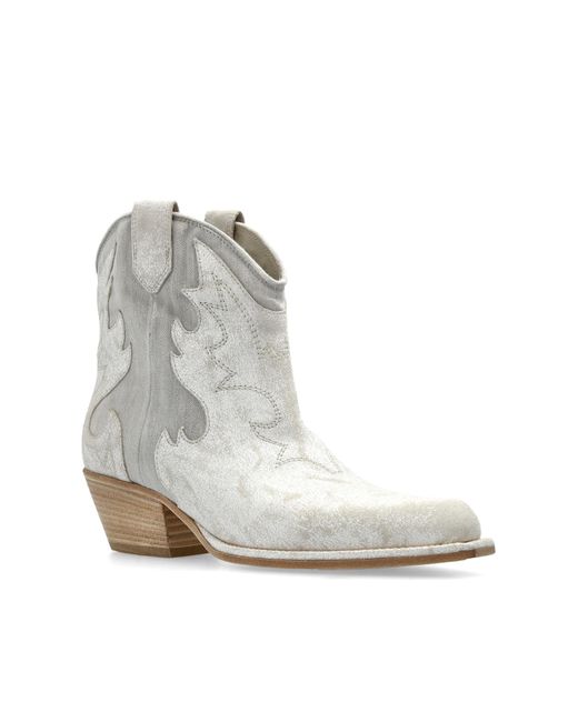 Vic Matié White Cowboy Boots 'Rider'
