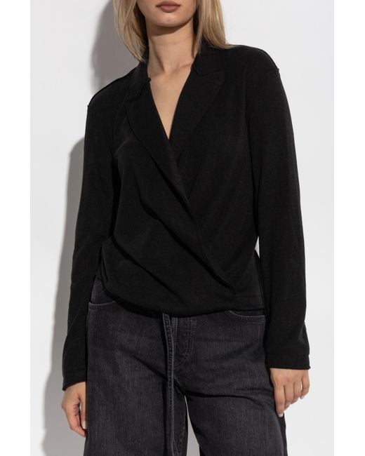 R13 Black Wrap Shirt