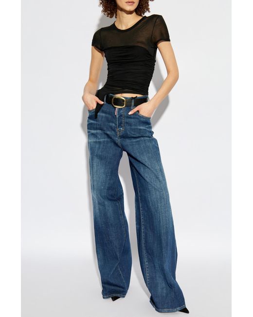 DSquared² Blue Draped Top