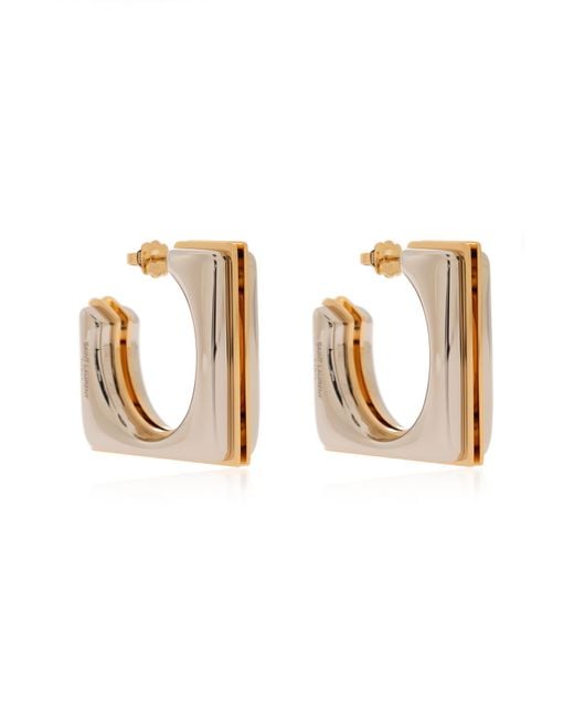 Saint Laurent White Brass Earrings,
