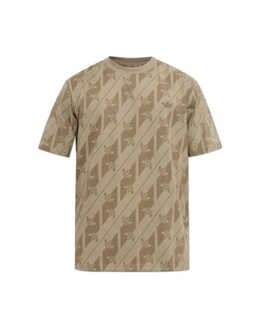Adidas Originals Natural T-Shirt With Monogram for men