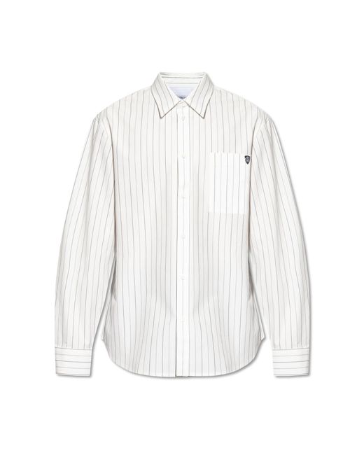 Burberry White Shirt With Striped Pattern for men