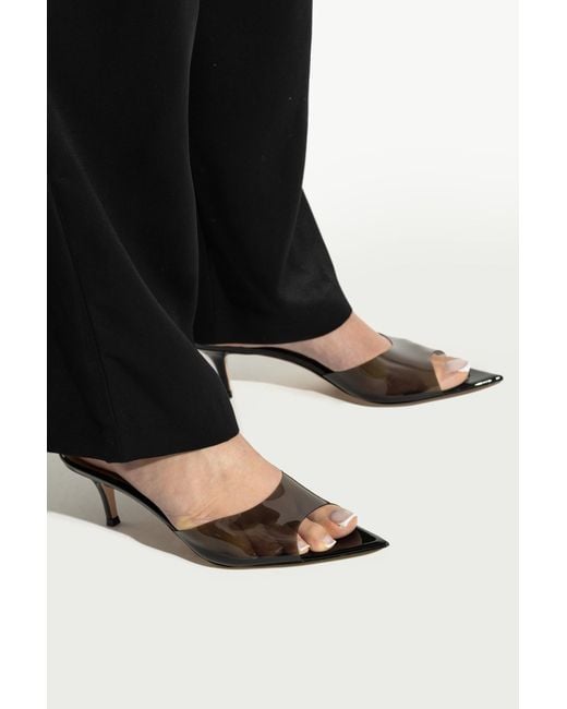 Gianvito Rossi White Heeled Mules 'Elle'