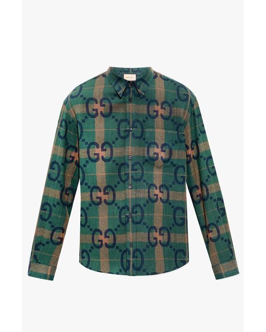 Gucci Green Wool Shirt for men