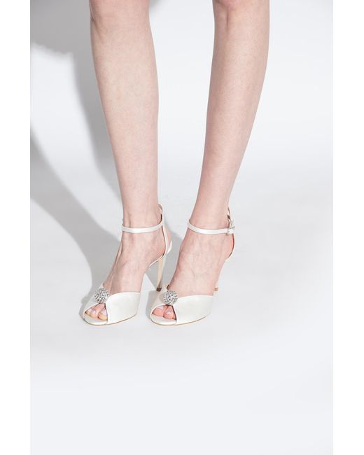 Jimmy Choo White 'Sacora' Heeled Sandals
