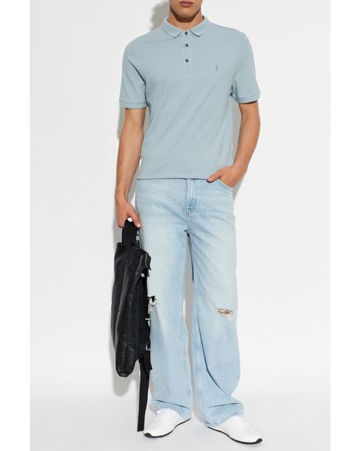 AllSaints Blue Polo "Reform" for men
