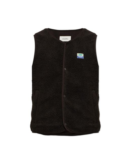 American Vintage Black Vest With Patch for men