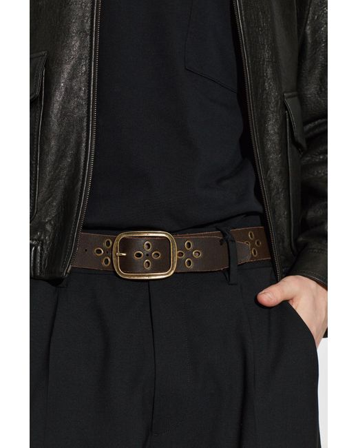 DSquared² Brown Leather Belt With Studs for men