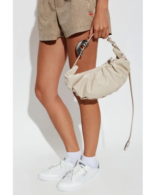 DIESEL White 'Grab-D Hobo' Bag