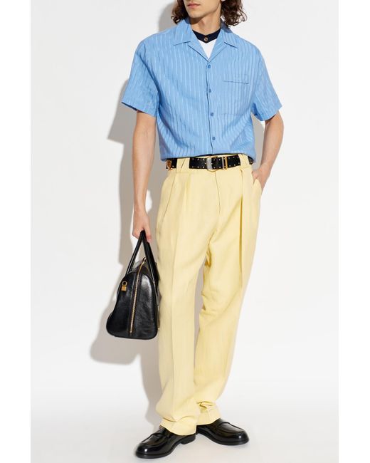 Versace Blue Shirt With Pocket for men