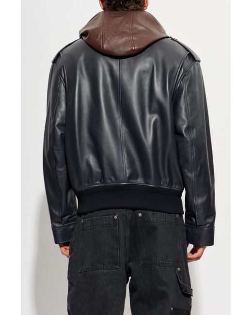 Loewe Black Leather Jacket for men