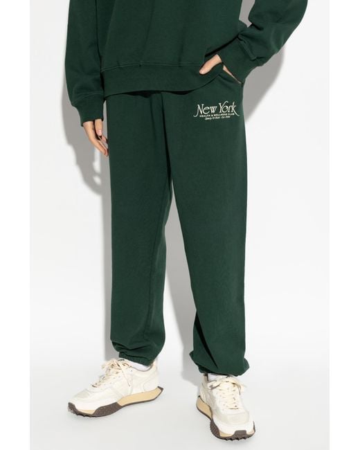 Sporty & Rich Green Sweatpants From The New York Collection
