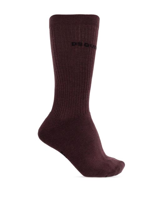 DSquared² Brown Socks With Logo for men
