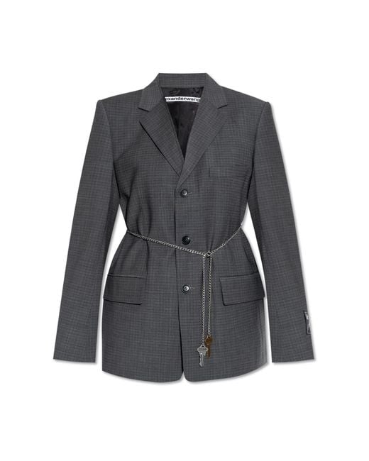 Alexander Wang Blue Blazer With Decorative Chain