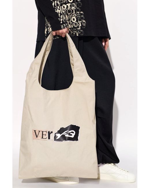 Y-3 White 'Merch Tote' Bag