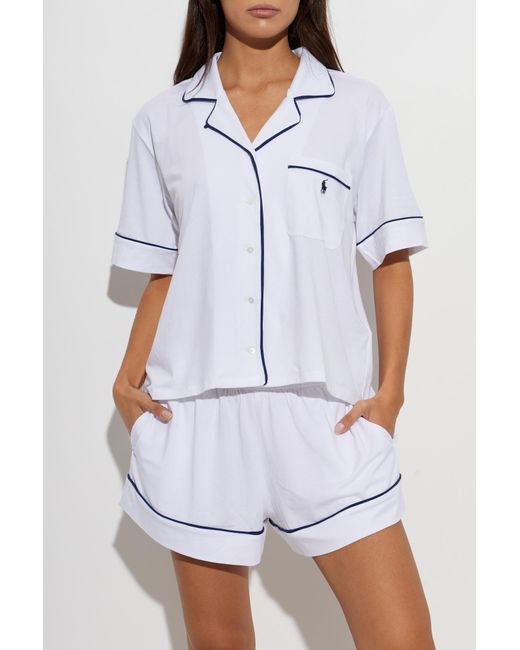Polo Ralph Lauren White Two-Piece Pyjama With Logo