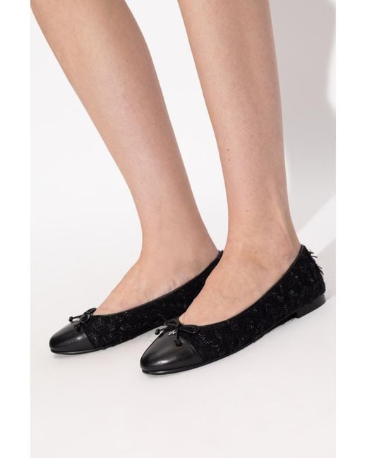 Tory Burch Black Ballet Flats With Lurex Thread