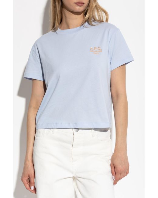 A.P.C. White T-Shirt With Embroidered Logo