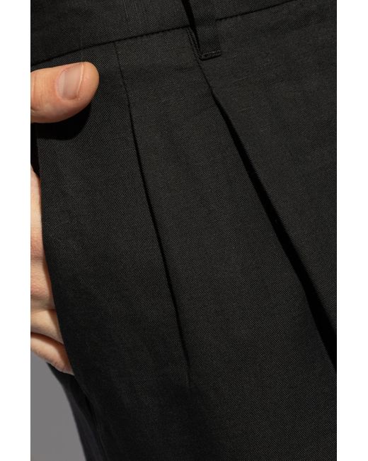 AllSaints Black Creased Trousers 'Cross' for men