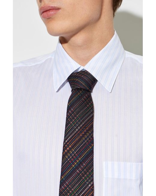 Paul Smith Black Striped Pattern Tie for men