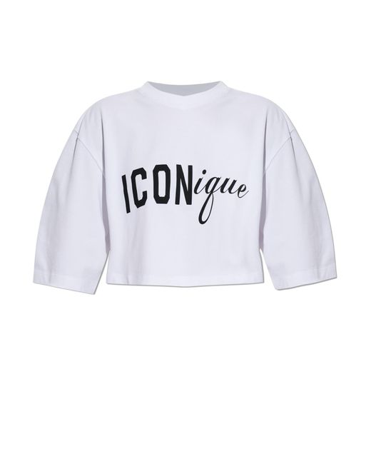 DSquared² White Short Top With Logo