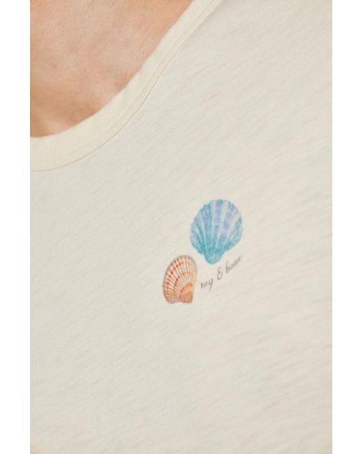 Rag & Bone Blue T-Shirt With Print