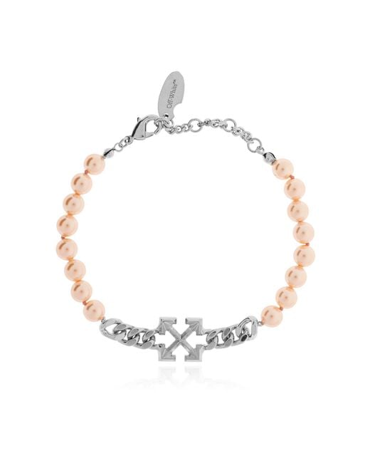 Off-White c/o Virgil Abloh White Bracelet With Glass Pearls
