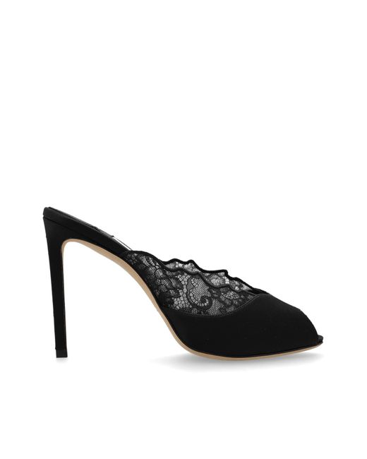 Jimmy Choo Black 'Brigitte' Heeled Mules
