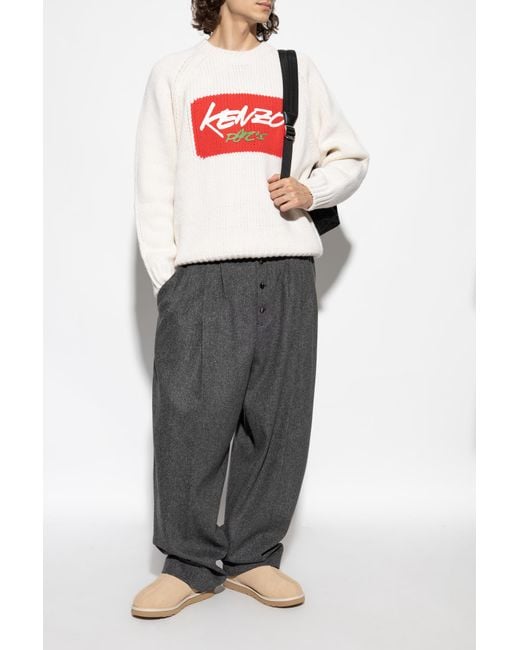 KENZO Gray Wool Sweater for men