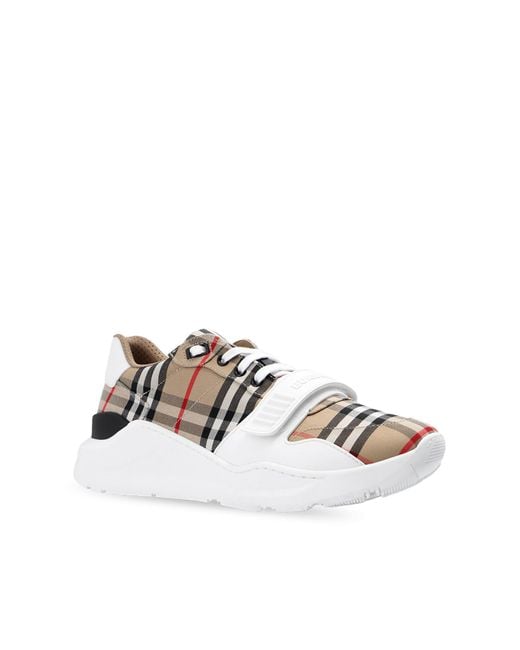 Burberry Metallic Sports Shoes With A Plaid Pattern, for men