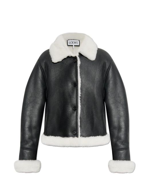 Loewe Black Short Shearling Coat