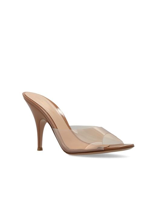Gianvito Rossi White Heeled Mules "Sofia"