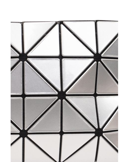 Bao Bao Issey Miyake White Branded Clutch With Geometrical Pattern,