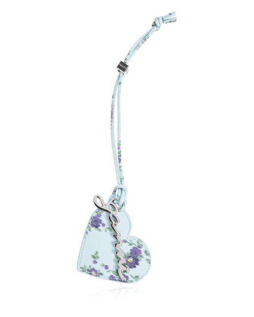 Ganni Blue Bag Pendant With Floral Motif