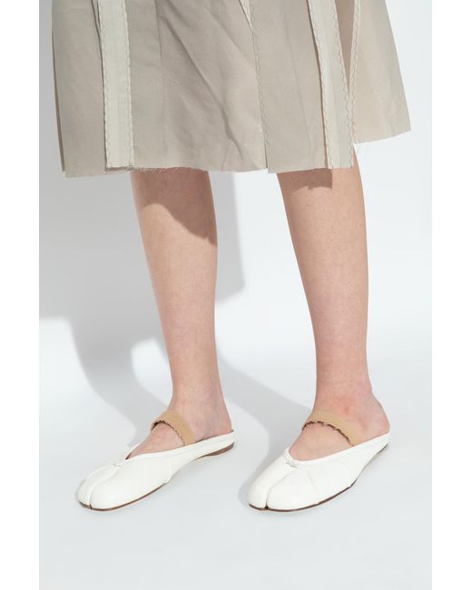 Maison Margiela White Cut-Out Slides Tabi